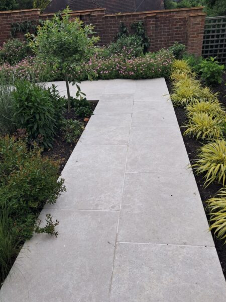Limestone path and new planting